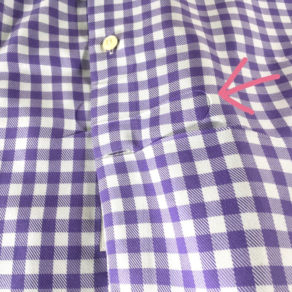 Peter Millar Button Front Shirt Mens Size M Medium Purple White Long Sleeve - Picture 5 of 7